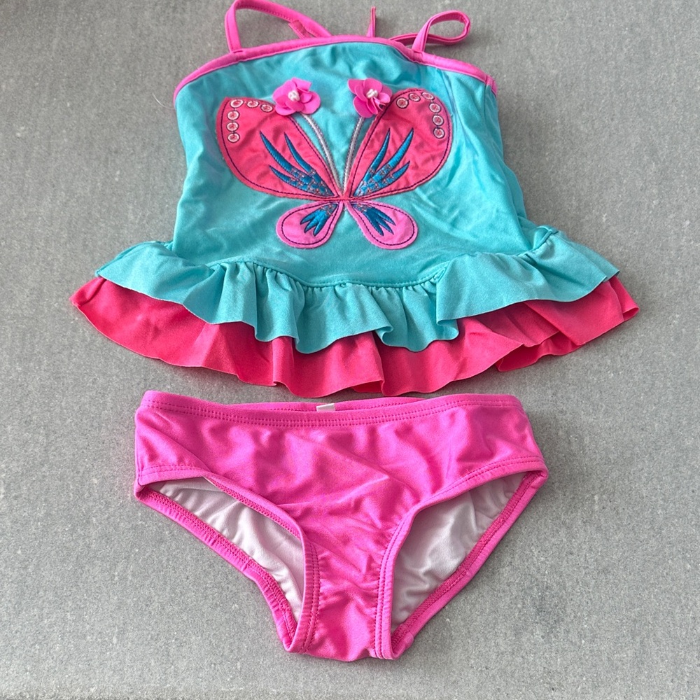 Pink and Blue Kids Swim Bikini